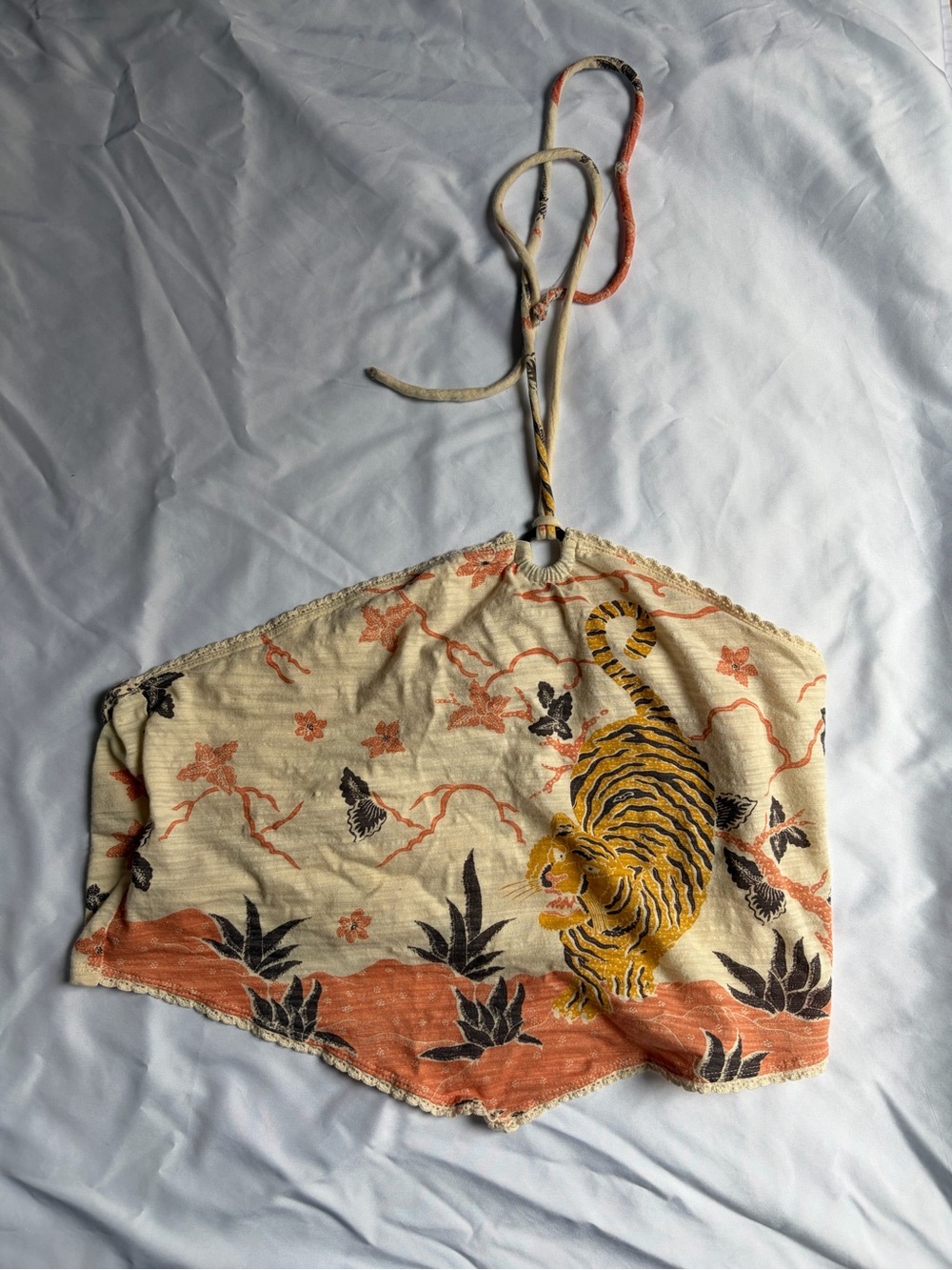 Kimchi Blue Urban Outfitters Tiger Halter Top Size L Boho Y2K